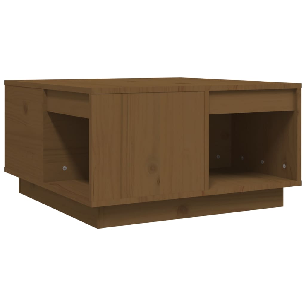 Vidaxl Mesa de Centro de Madera Maciza de Pino 60x61x32,5 Cm Natural