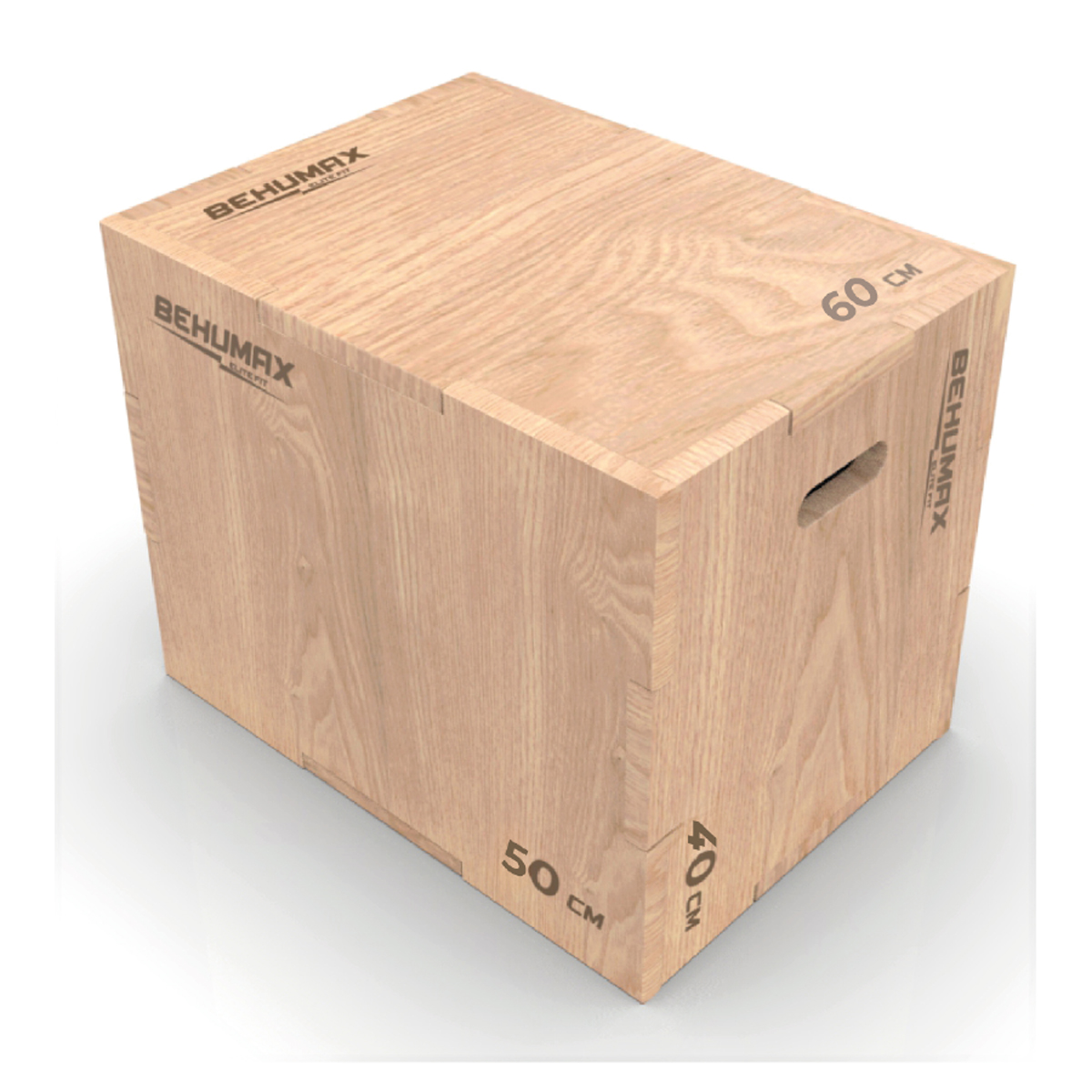 BEHUMAX - Jump Box Cajón Pliométrico de madera resistente para Cross Training y HIIT mejora fuerza explosiva y coordinación 3 tamaños Tamaño S: 30 × 40 × 50 cm. Tamaño M: 40 × 50 × 60 cm. Tamaño L: 50 × 60 × 75 cm