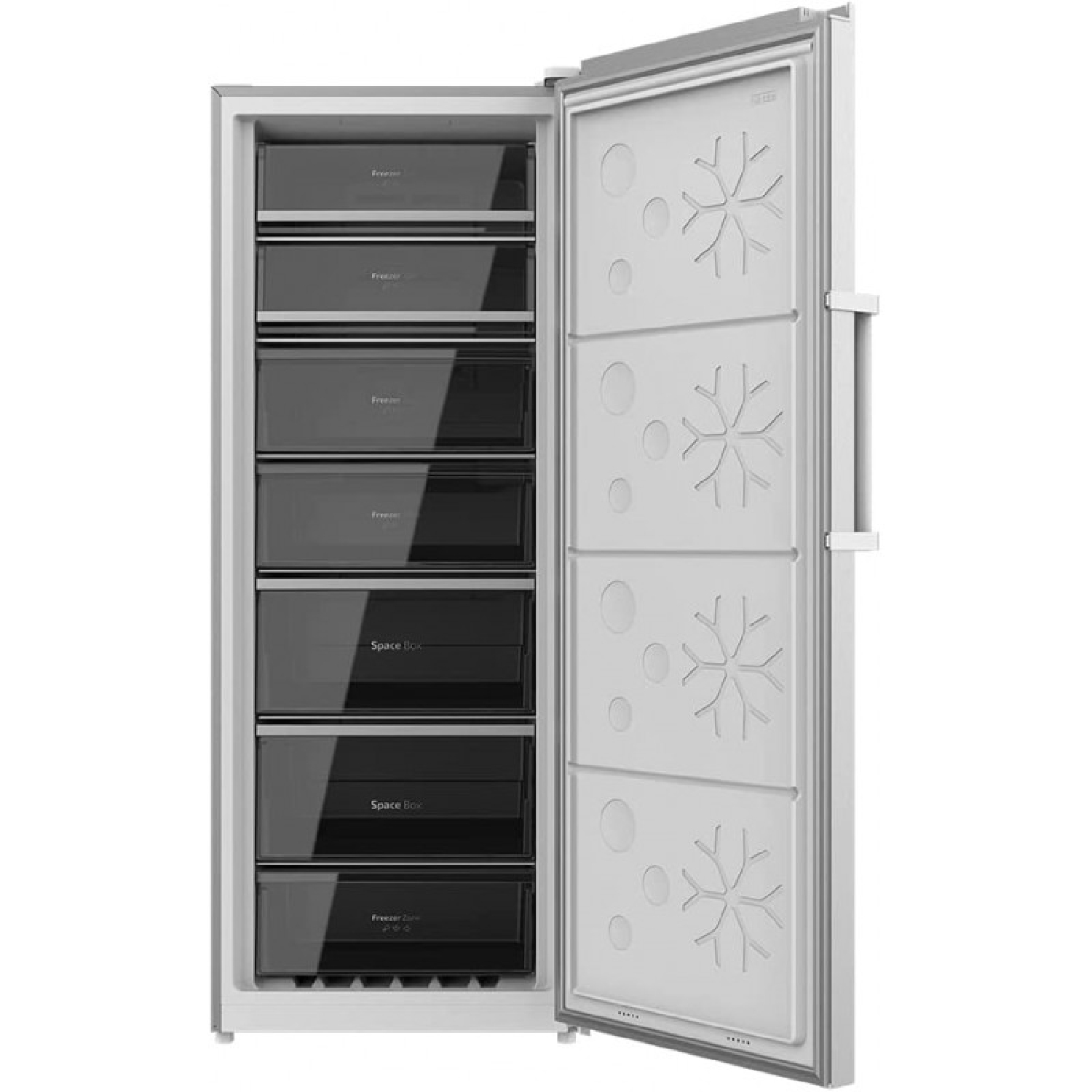 Cecotec Congelador Vertical de 380L Bolero CoolMarket UF 380 Inox. Motor Inverter Plus, Ahorro Energético, Total No Frost