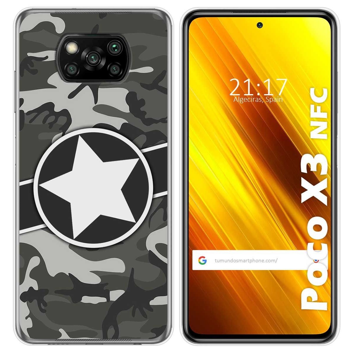Tumundosmartphone Funda Gel Tpu para Xiaomi POCO X3 NFC / X3 PRO diseño Camuflaje 02 Dibujos