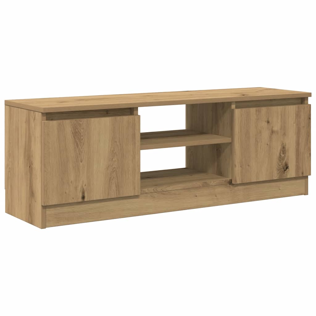 vidaXL Mueble para TV madera ingeniería madera envejecida 102x30x36 cm en color Madera antigua/Roble negro/Roble artisan | almacenamiento funcional diseño moderno para baño dormitorio sala