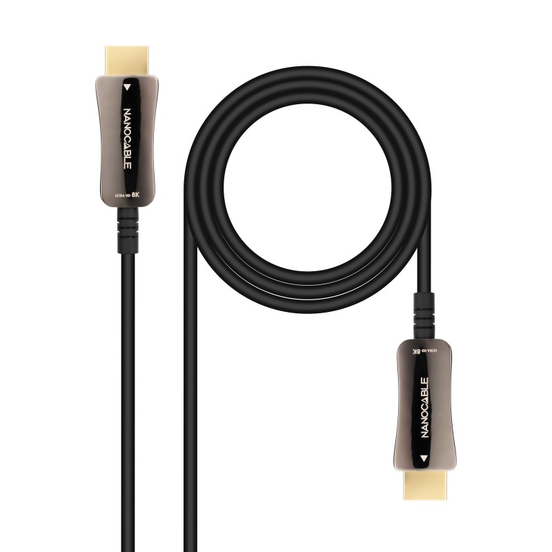 Nanocable - Cable HDMI V2.1 AOC 8K@60Hz 4K@120Hz 48Gbps A/M-A/M, Negro, 20 m 10.15.2120