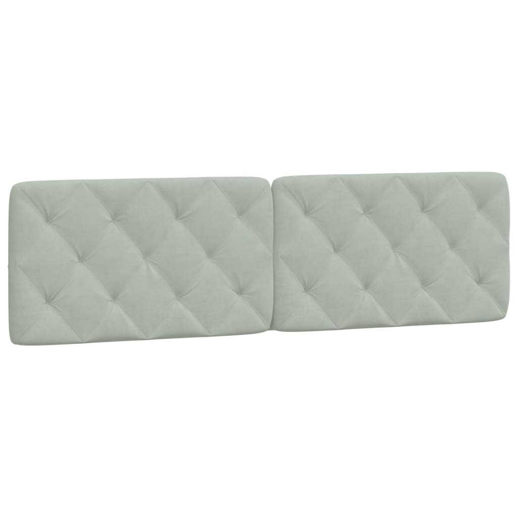 vidaXL Cabecero de cama acolchado terciopelo gris claro 180 cm