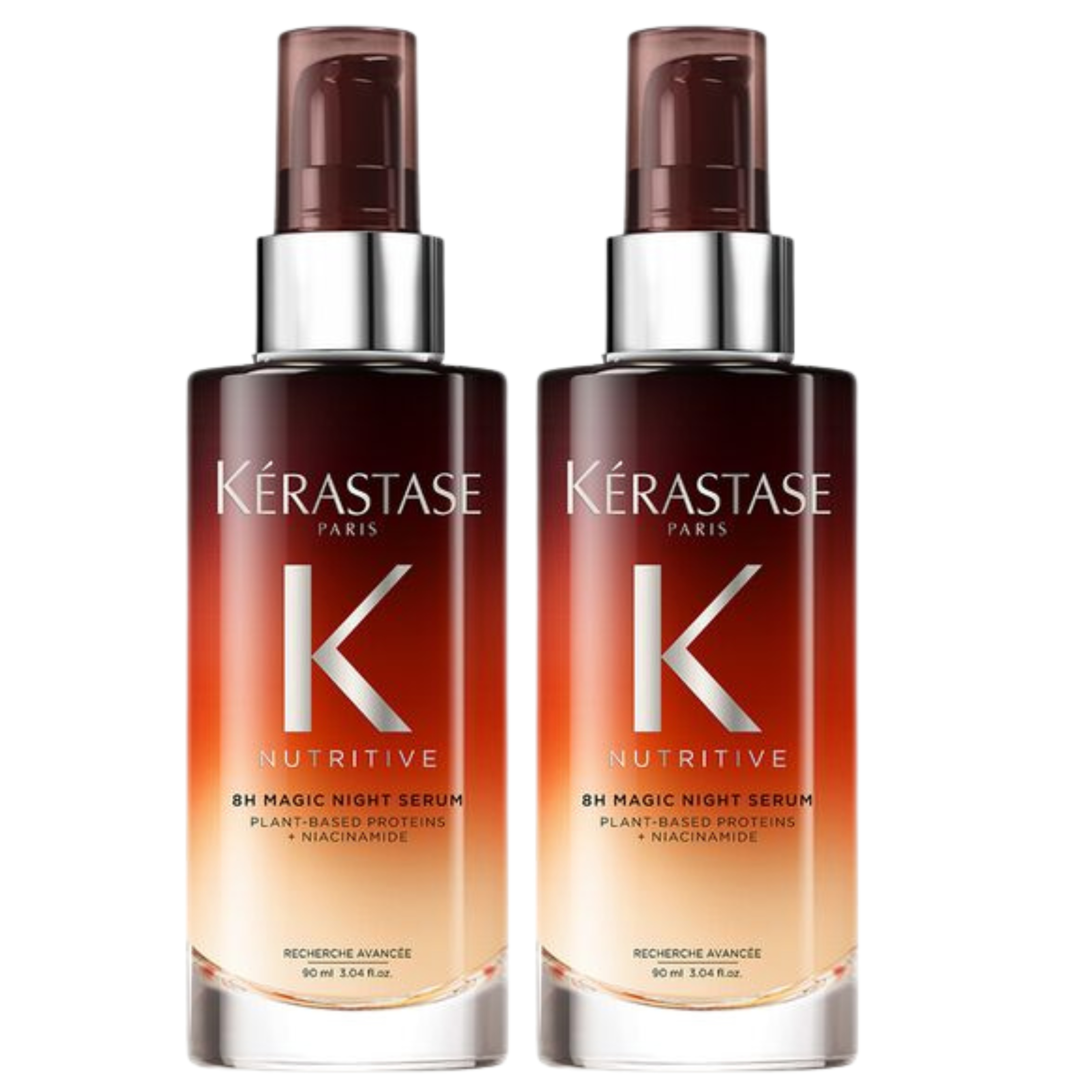 Pack x2 Kérastase Nutritive 8H Magic Night Serum 90ml – Sérum de Noche Nutritivo para Cabello Seco