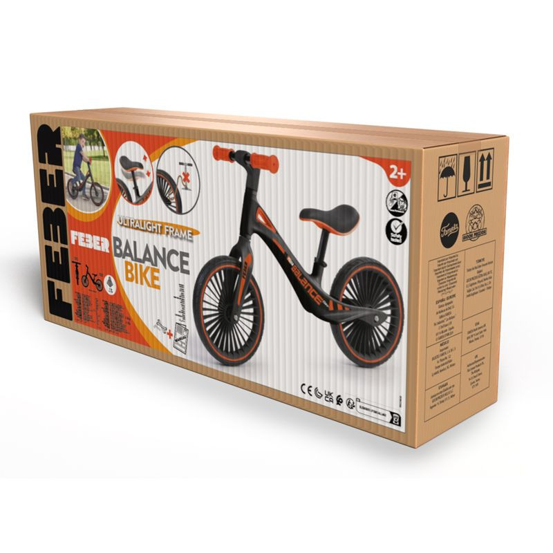 FEBER - Balance Bike, Bicicleta sin Pedales Deportiva, Estructura Ultraligera, Potencia la Coordinación y el Equilibrio, Empuñaduras de Goma con Sillín Ergonómico Ajustable, +2 años (Famosa FED42000)