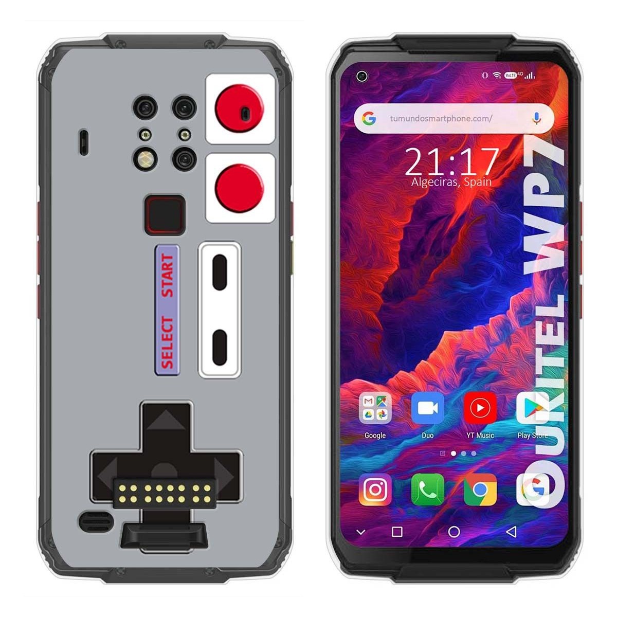 Tumundosmartphone Funda Gel Tpu para Oukitel Wp7 diseño Consola Dibujos