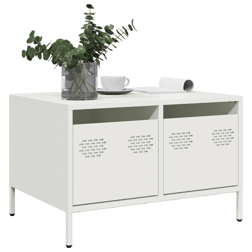 vidaXL Mueble para TV acero laminado en frío 68x50x43,5 cm en color Negro/Amarillo/Blanco y más | almacenamiento funcional diseño moderno para baño dormitorio sala
