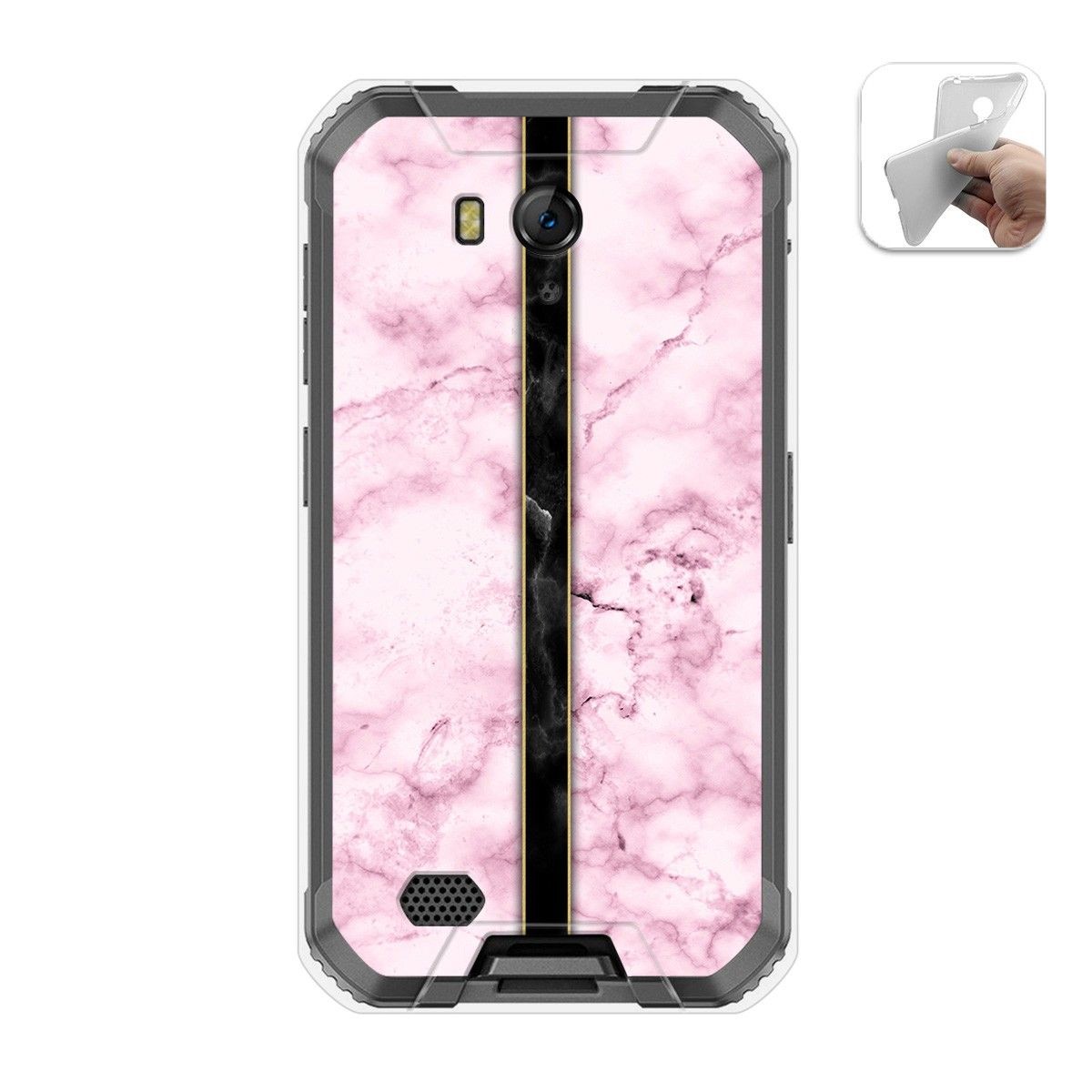 Tumundosmartphone Funda Gel Tpu para Ulefone Armor X6 diseño Mármol 04 Dibujos