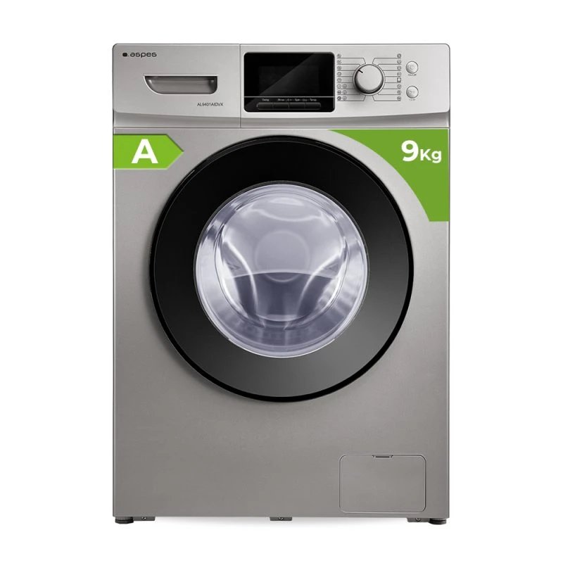 Lavadora Aspes AL9401AIDVX de 9Kg Clase A y 1400Rpm  | Inox, Vapor antialérgico, Motor Inverter