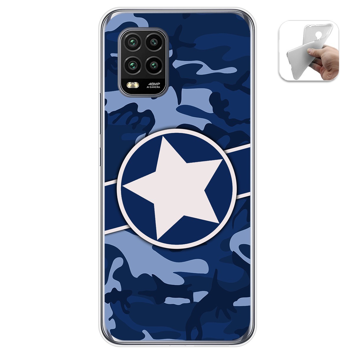 Tumundosmartphone Funda Gel Tpu para Xiaomi Mi 10 Lite diseño Camuflaje 03 Dibujos