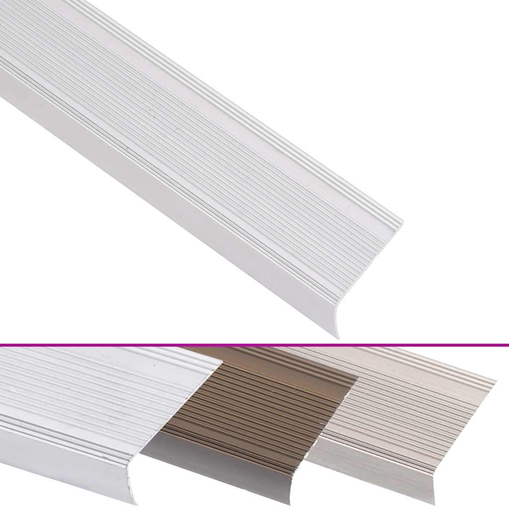 vidaXL Perfiles de peldaños forma de L 15 uds aluminio plata 100 cm en color Plateado/champán/Marrón