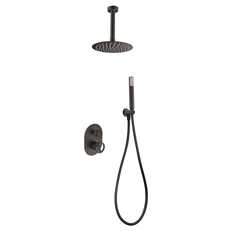 Imex Vesubio GTV038/NG conjunto de ducha de pared diseño moderno acabado negro mate