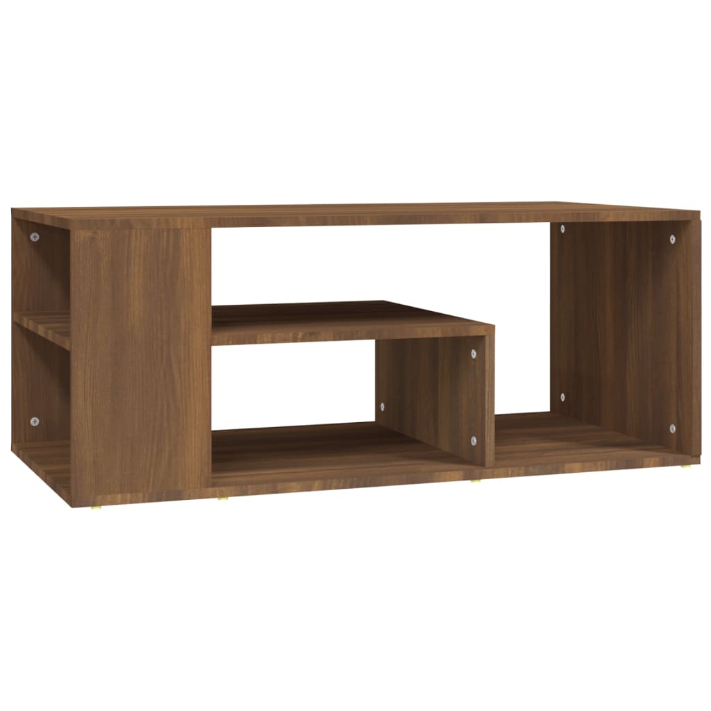 vidaXL Mesa de centro madera contrachapada roble marrón 100x50x40 cm