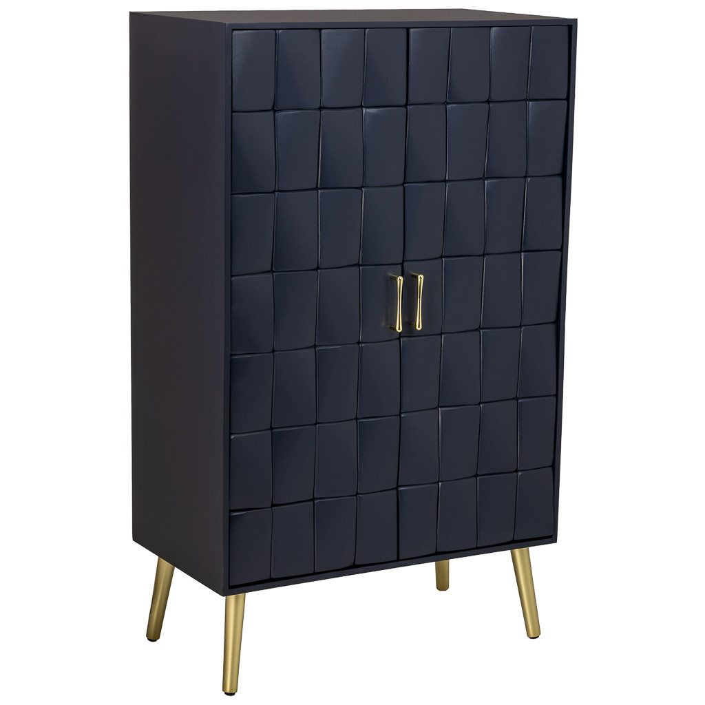 Wonderlust Deco - Armario de madera negro 76x42x125h cm Negro 76x42x125h cm