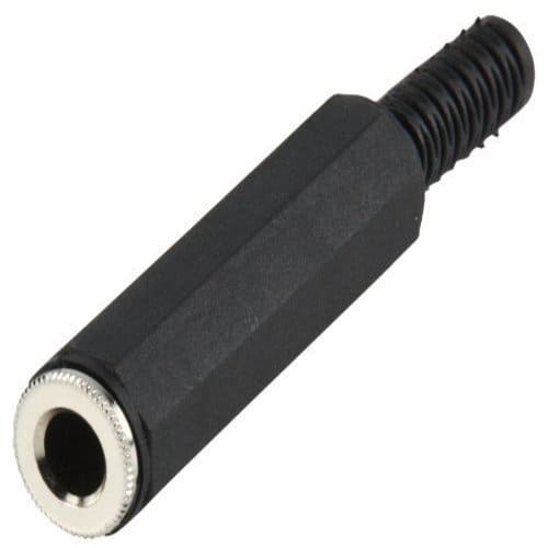 CABLEPELADO Conector Audio Jack 6.35mm Hembra Estéreo | para Soldadura DIY | Compatible con micrófono, Mezclador, Auriculares, Instrumentos, Amplificador | Negro | 6.35 mm Hembra | PVC