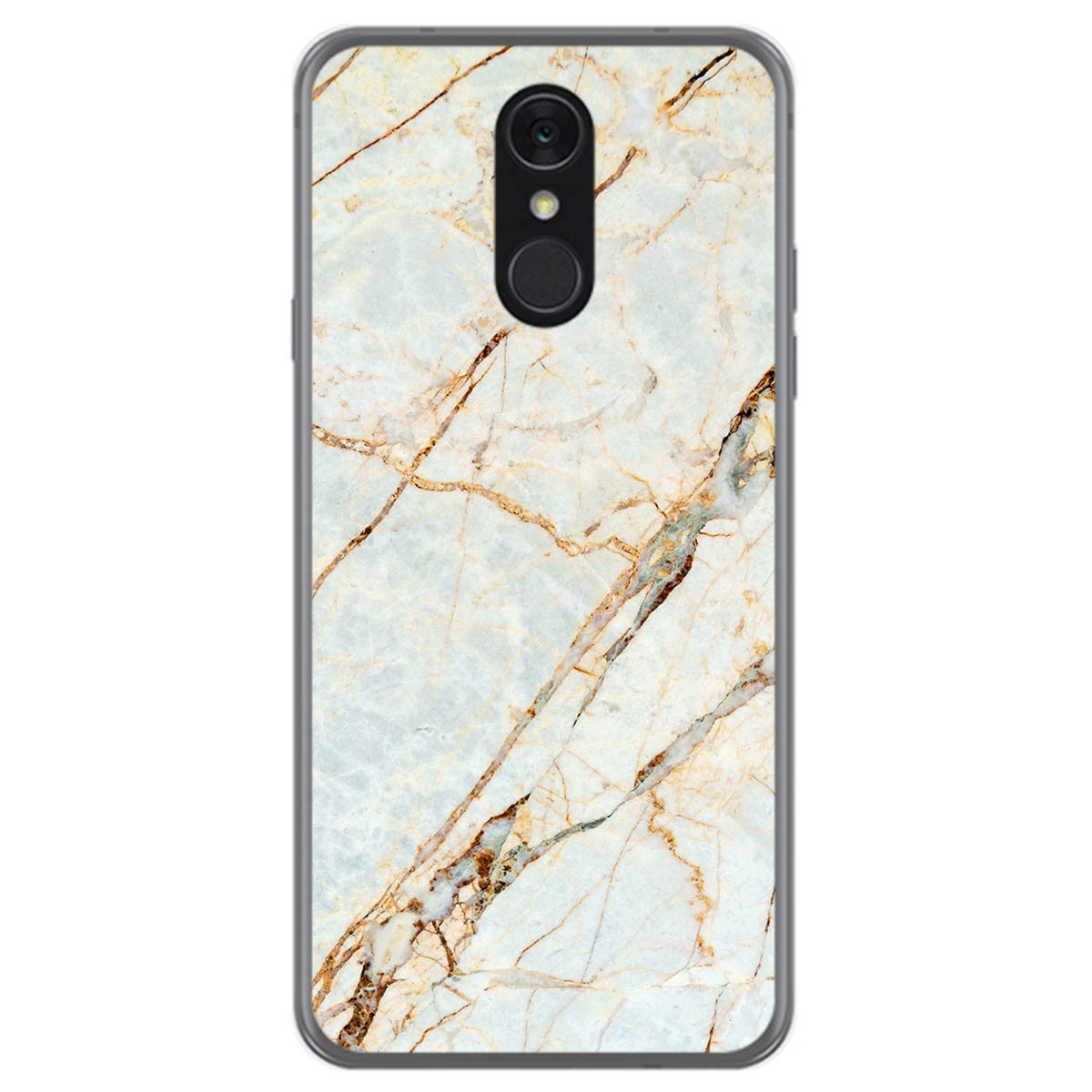 Tumundosmartphone Funda Gel Tpu para Lg Q7 diseño Mármol 13 Dibujos