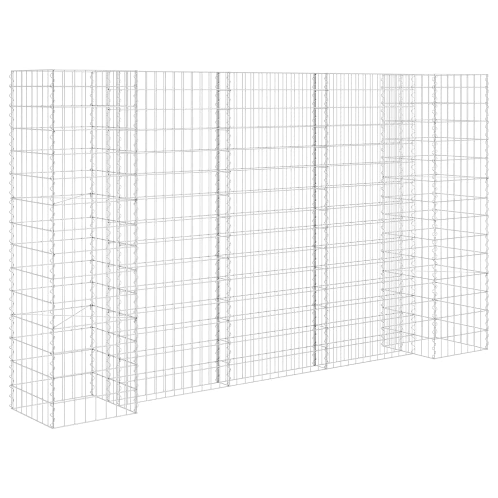 Vidaxl Jardinera de Gaviones Forma de H Alambre de Acero Dimensiones 260 X 40 X 40 Cm