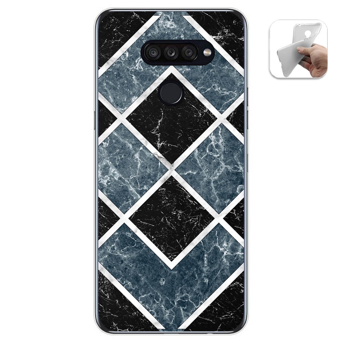 Tumundosmartphone Funda Gel Tpu para Lg K50S diseño Mármol 06 Dibujos