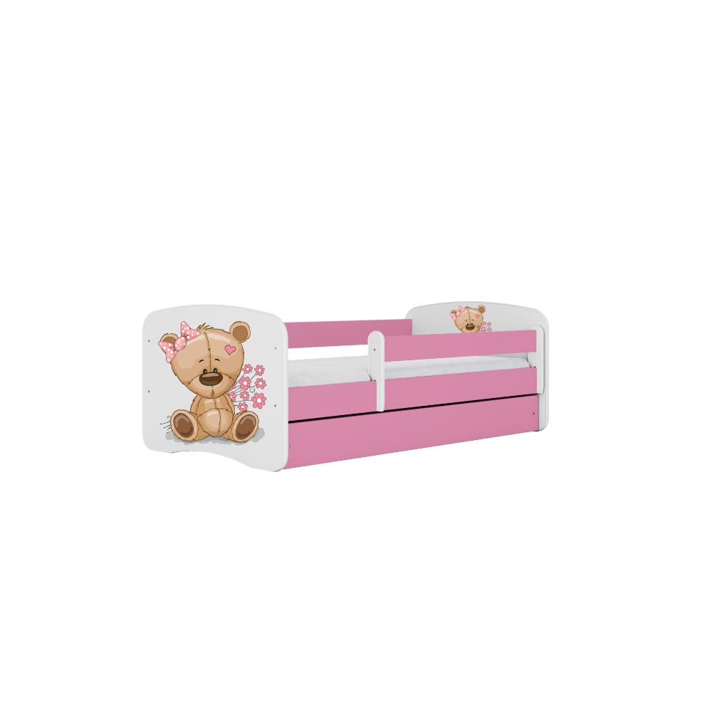 Cama 140 x 70 cm Kocot Kids BabyDreams Teddybear Flowers Pink