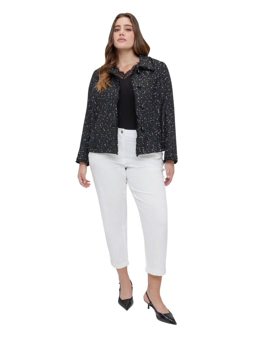 Fiorella Rubino - Chaqueta con lentejuelas y detalles deshilachados
