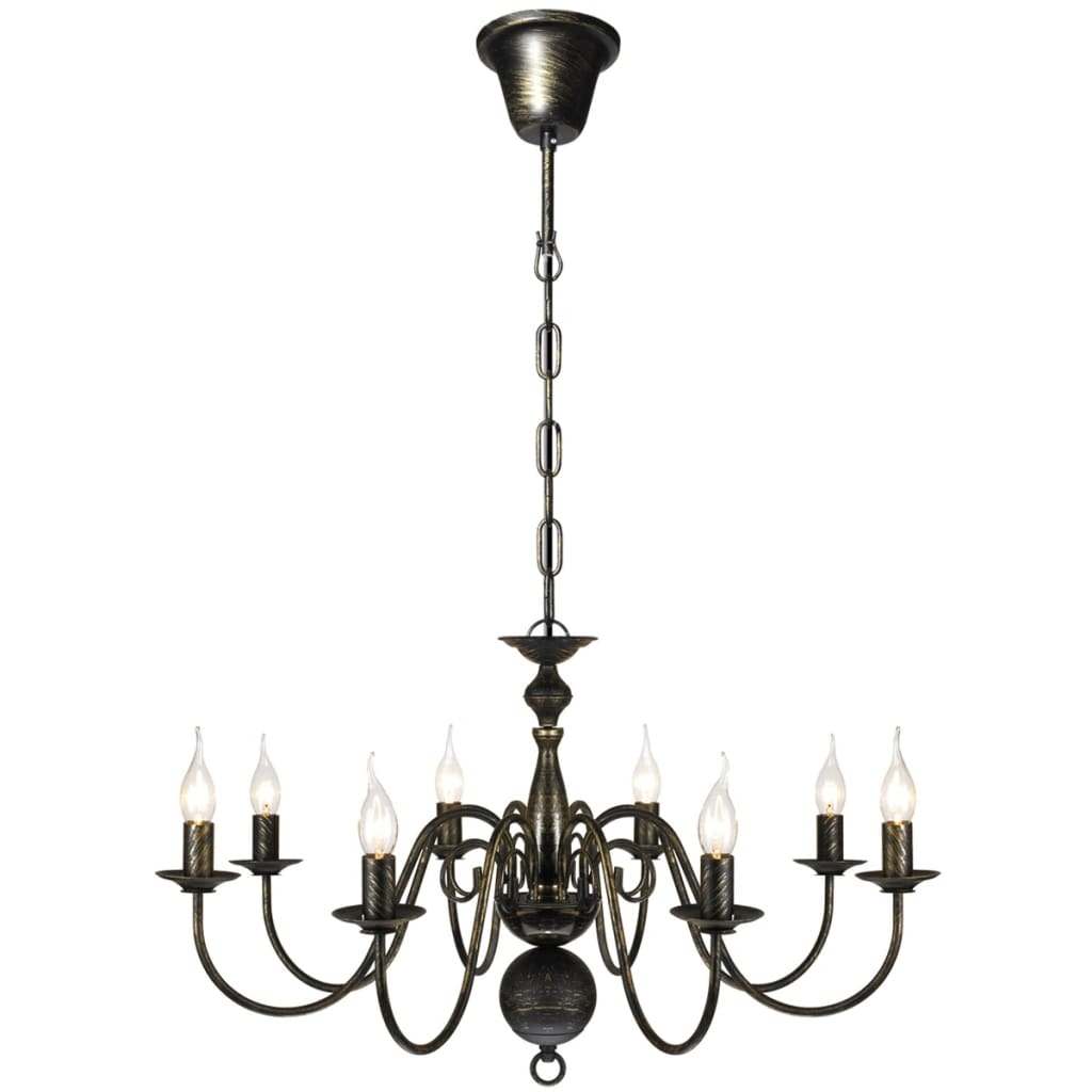 vidaXL Lámpara de Araña Clásica de Techo Envejecido Metal Luz Colgante Color Negro,  Blanco, y mas