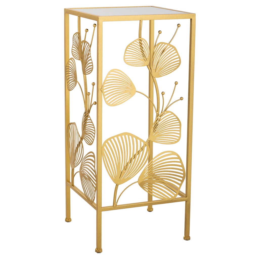 Mesa Esquinera Cuadrada De Metal Dorado 31x31x71cm, El mejor complemento para tu hogar
