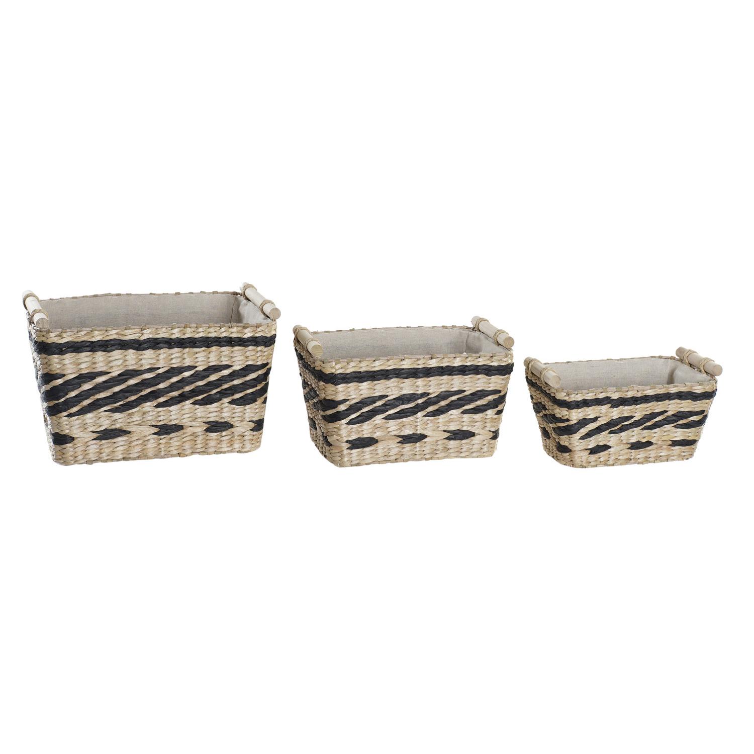 CESTA SET 3 FIBRA POLIESTER 38X26X24 NATURAL DC195686 - EL MEJOR COMPLEMENTO PARA TU HOGAR FIJALO