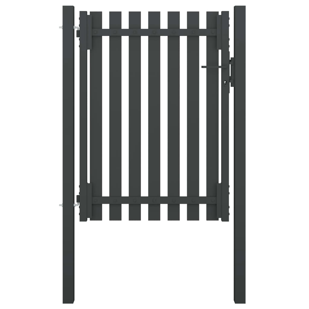 vidaXL Puerta de Valla del Jardín de Acero Gris Antracita Barrera Dimensiones 1 x 1.25 m,  1 x 1.5 m,  1 x 1.7 m y mas