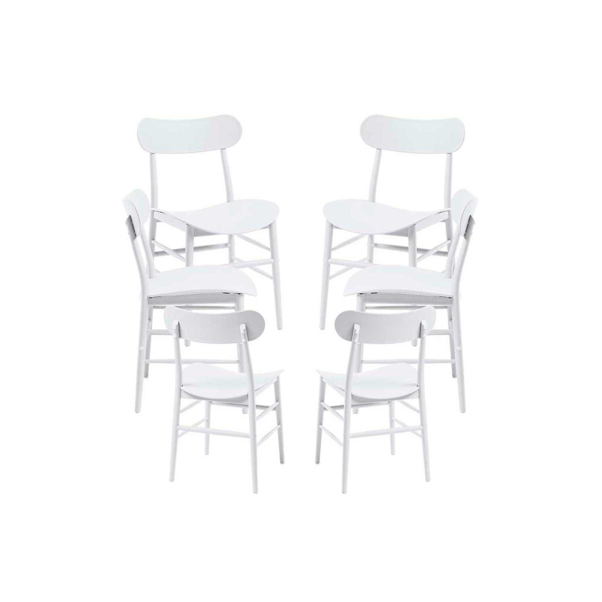 Regalos Miguel - Packs Sillas Jardín - Pack 6 Sillas Teis - Blanco