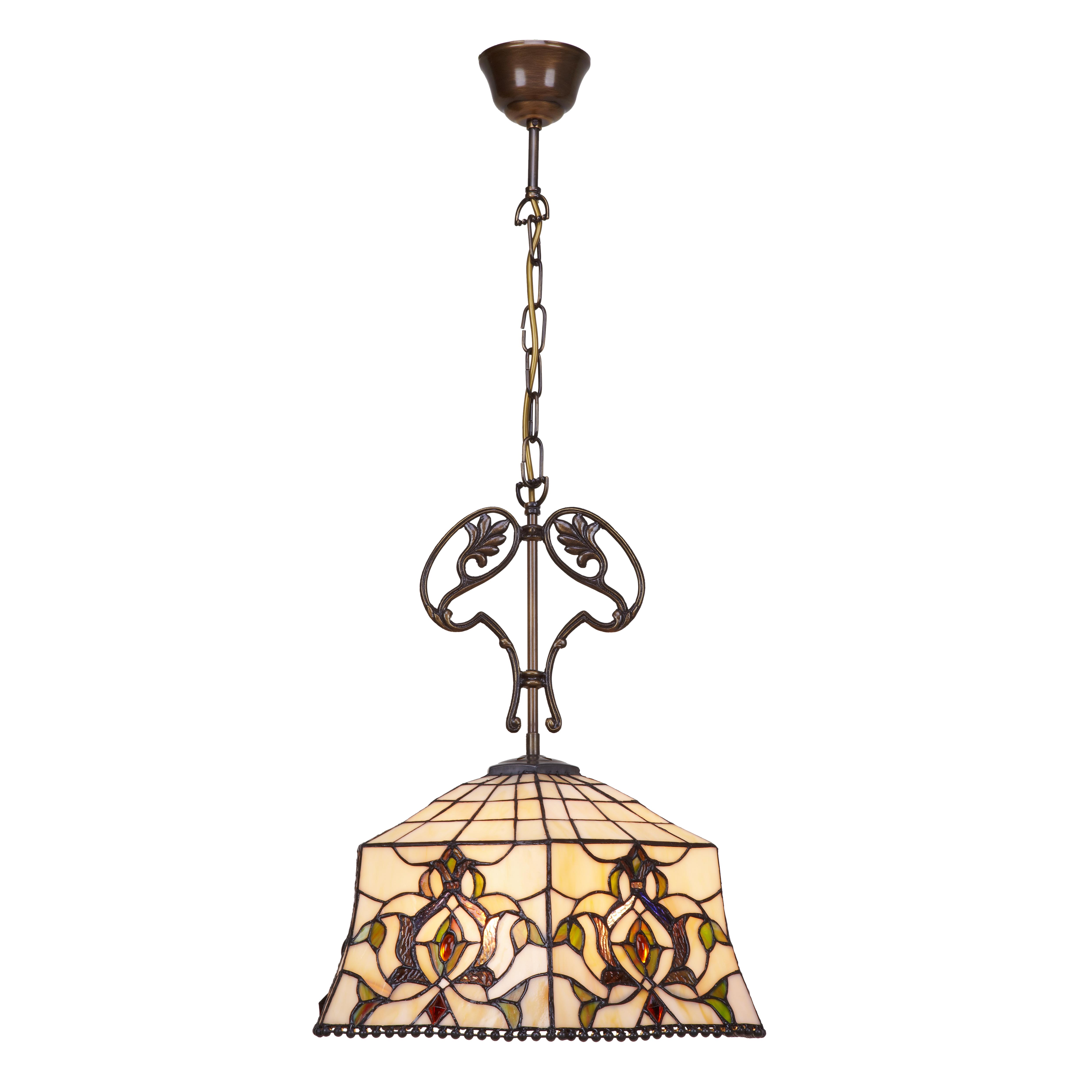 Colgante de techo con cadena y adorno fundición con pantalla diámetro 40cm Serie Hexa FIJALO LG242166