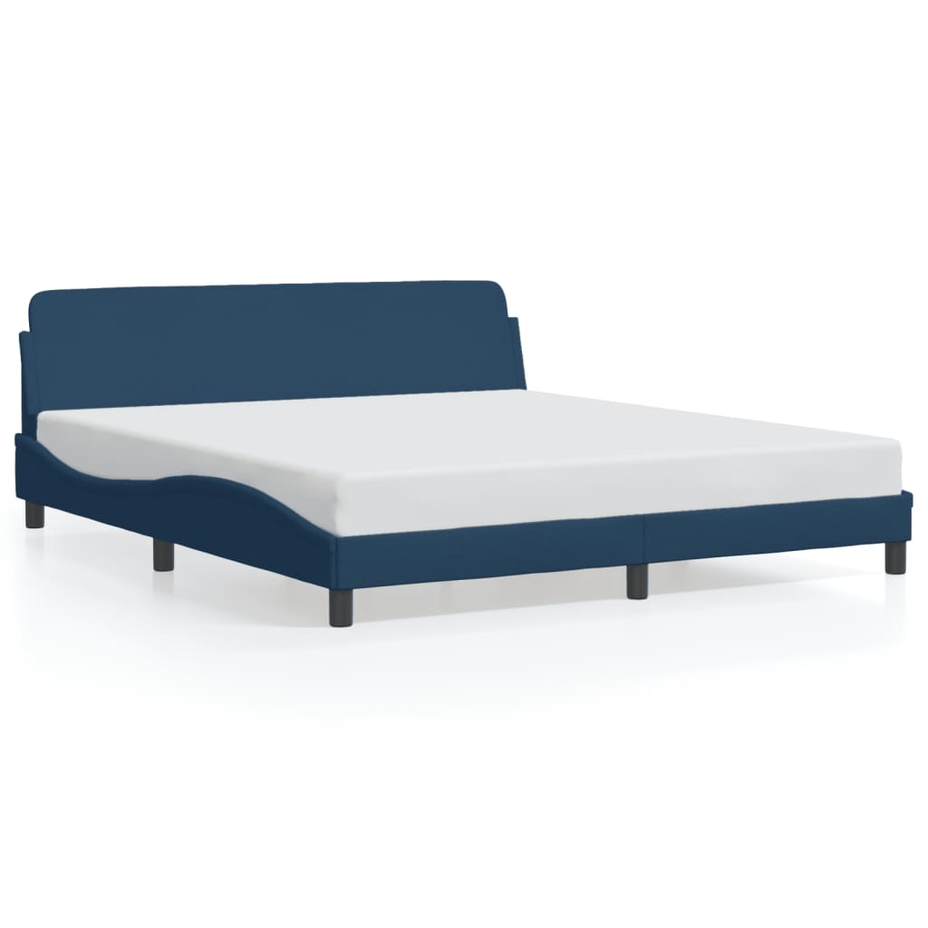 vidaXL Estructura de cama con cabecero Dover tela azul 180x200cm
