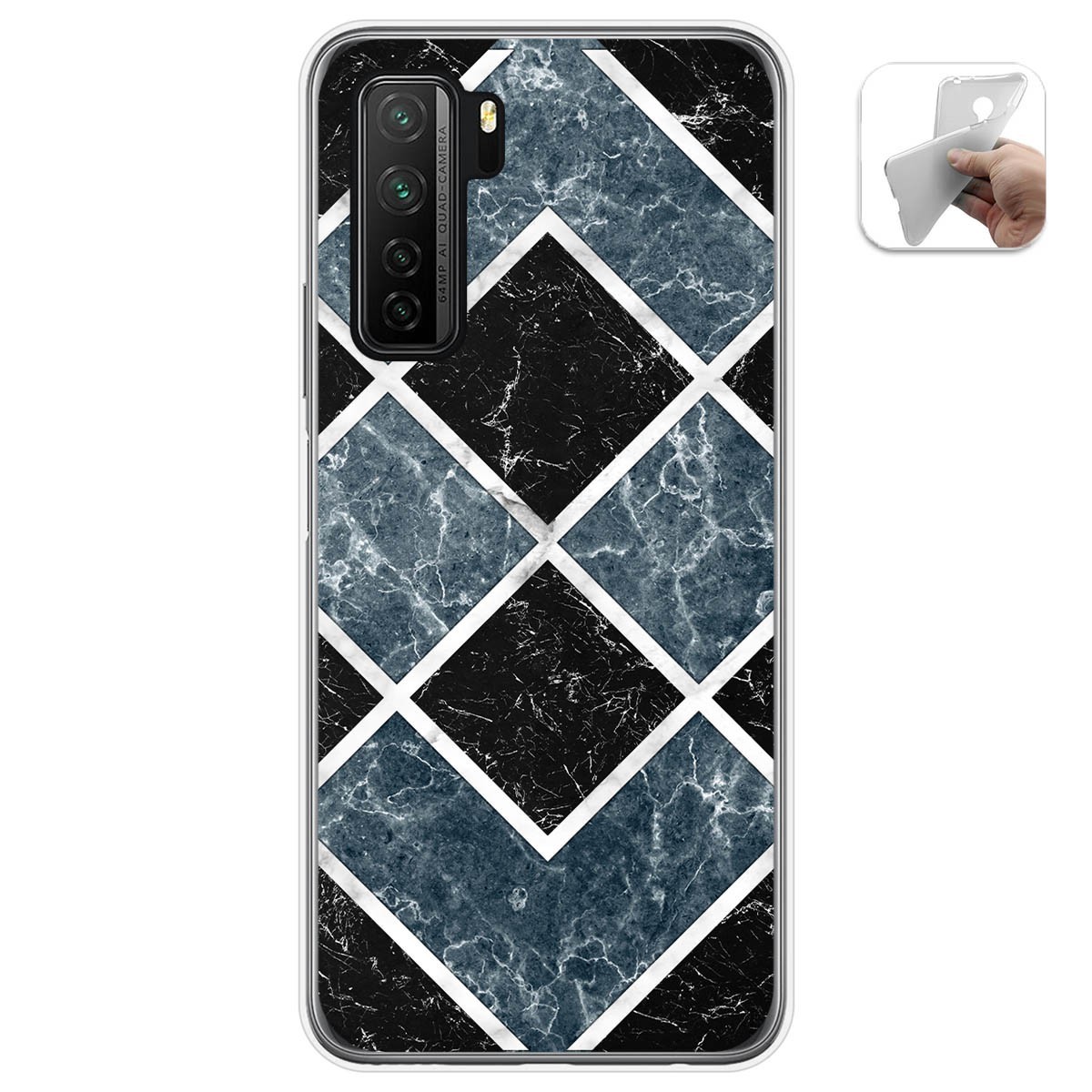 Tumundosmartphone Funda Gel Tpu para Huawei P40 Lite 5G diseño Mármol 06 Dibujos