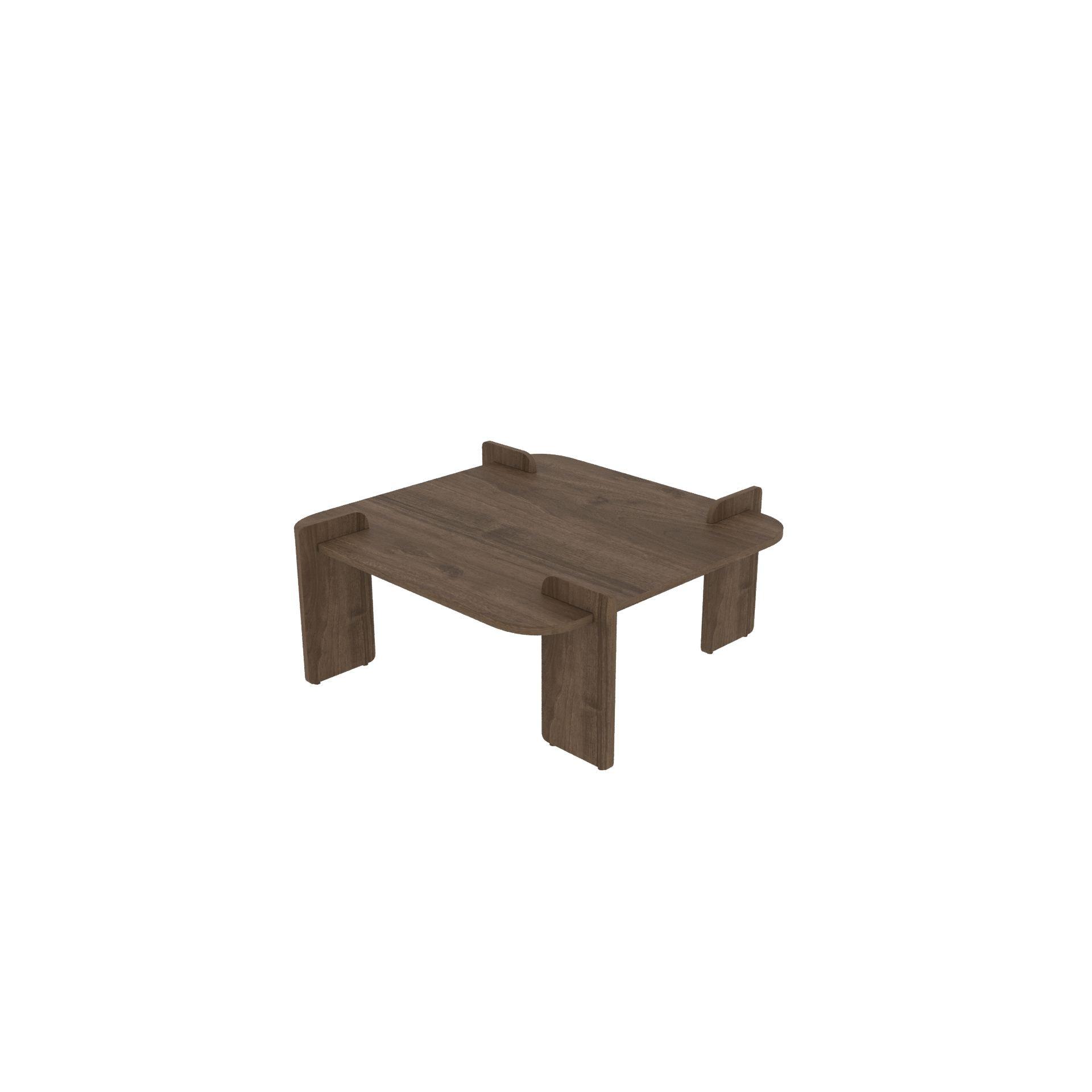 Habitat y Jardin - Mesa baja de madera "Woog" 90 x 90 x 35 cm - Nogal