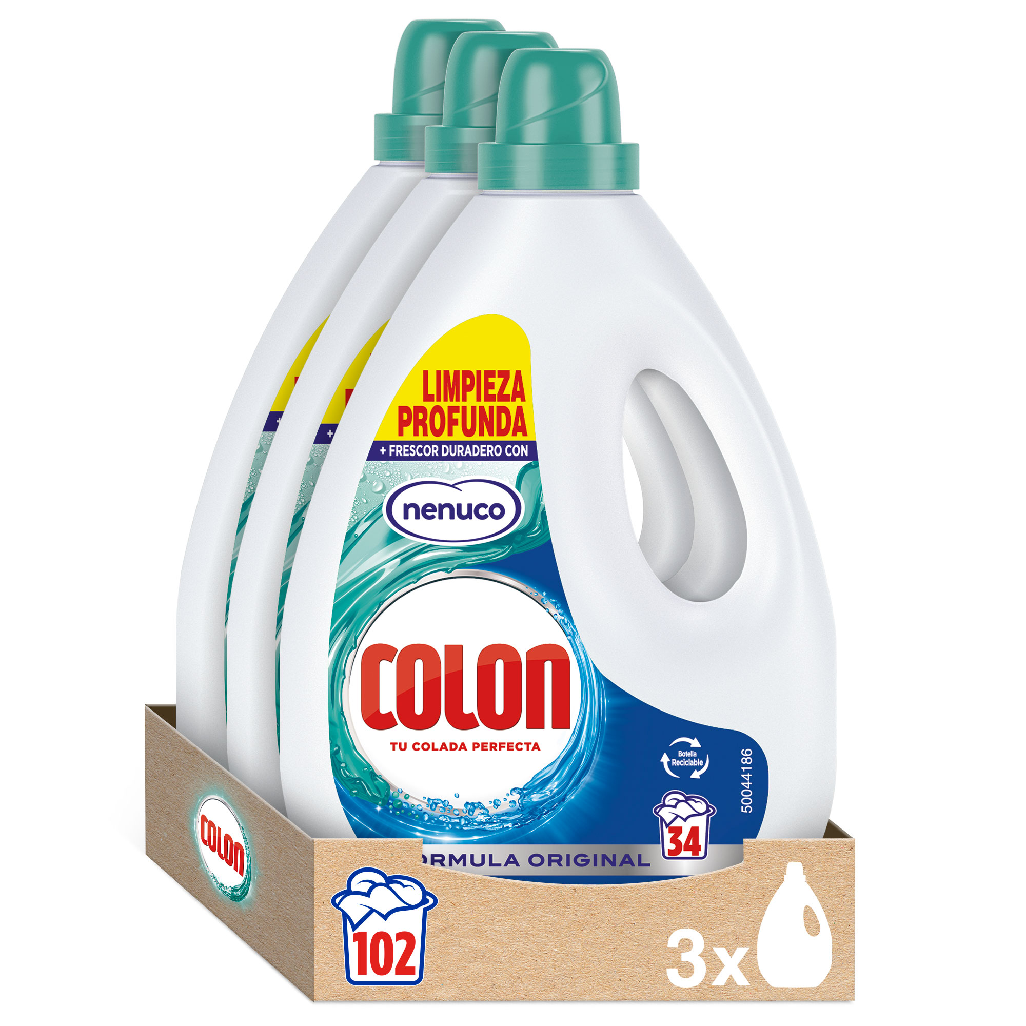Colon Polvo Activo - Detergente para lavadora, adecuado para ropa blanca y  de color, formato polvo - 135 dosis