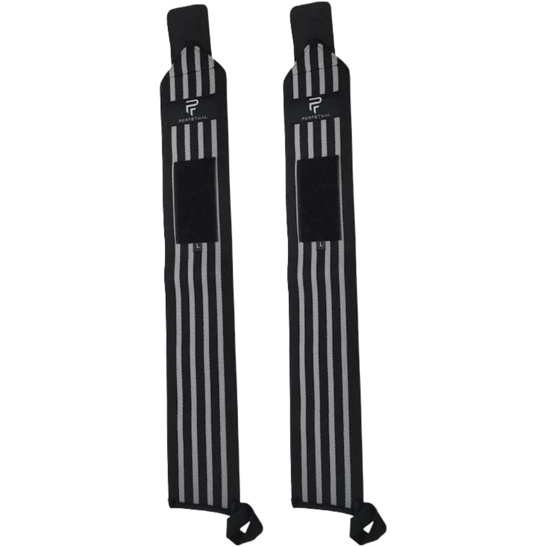 PERPETUAL Muñequeras Deportivas (2 unidades) Ajustables 45cm Protección Profesional Gym Crossfit Calistenia Pesas Resistente Fitness Gimnasio Hombre Mujer Entrenamiento Pulgar Previene Lesiones Tendinitis