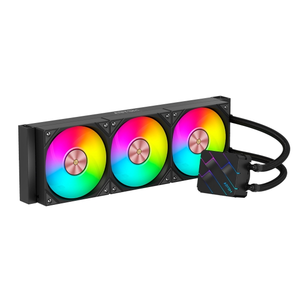 Abysm oceanic tide 360 argb kit de refrigeracion liquida - 3 ventiladores de 120mm - iluminacion argb - bomba 2500rpm - tubos de 3.4mm - color negro
