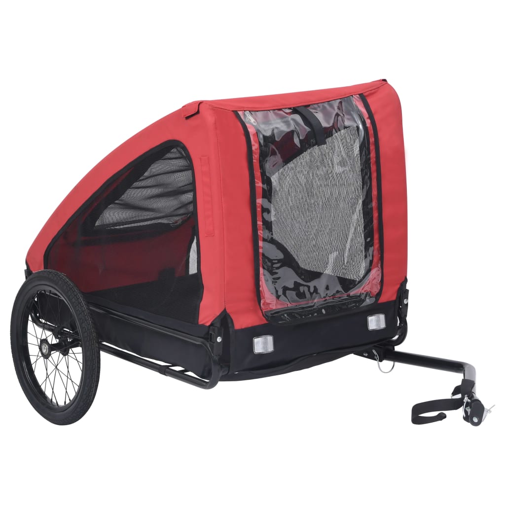 vidaXL Remolque de Bicicleta para Mascotas Cochecito Perros Gatos Color Amarillo y negro,  Azul y negro,  Rojo y negro y mas