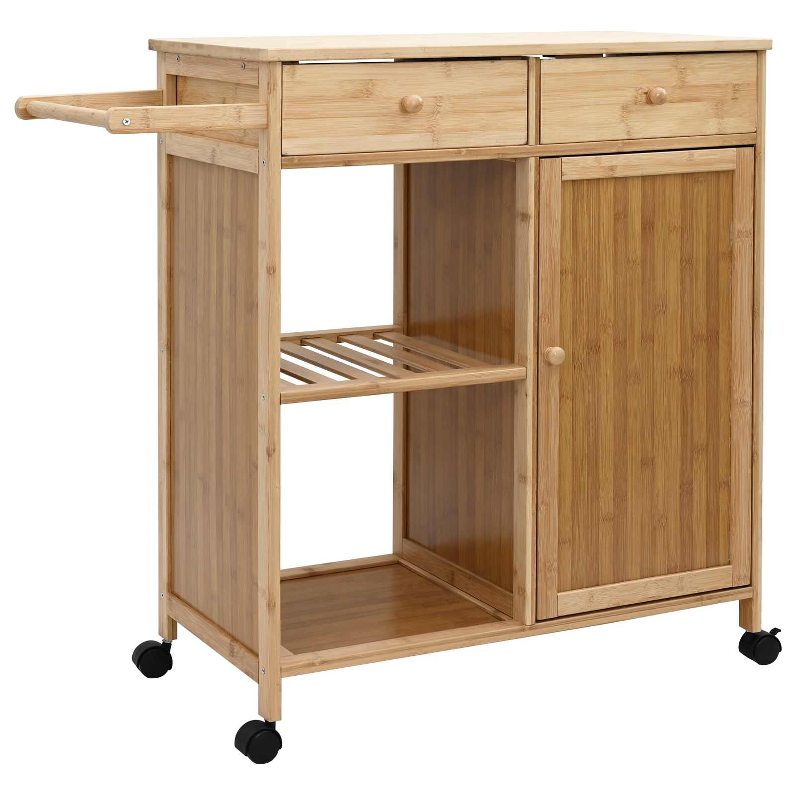 vidaXL Carrito de cocina con ruedas Natural 90,5 x 36 x 86,5 cm Bambú