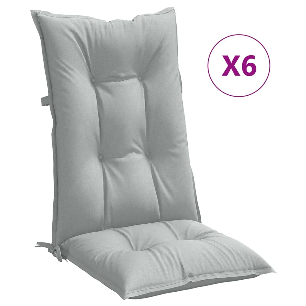Vidaxl Cojines para Silla Respaldo Alto 6 Uds Color Antracita Melange