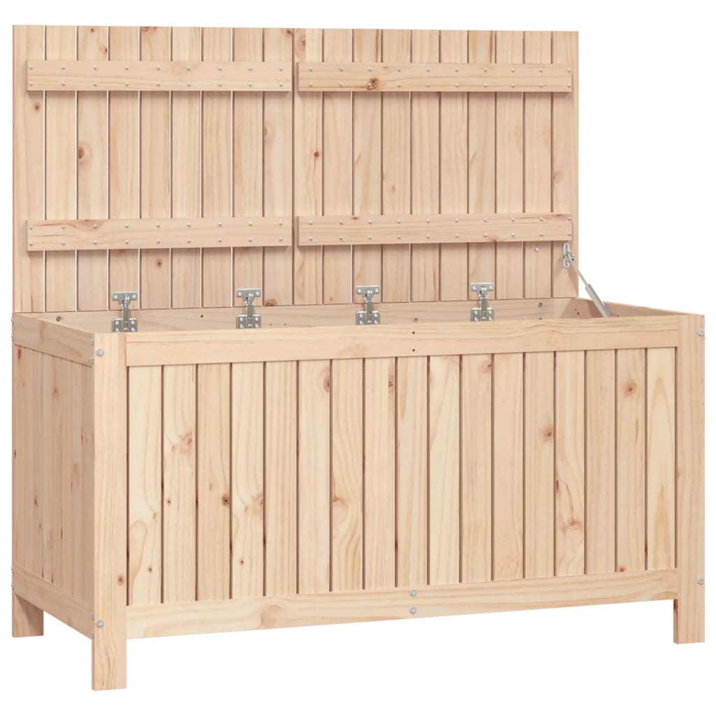 vidaXL Caja de almacenaje jardín madera maciza de pino 121x55x64 cm