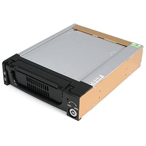Startech.com Rack Móvil Aluminio Reforzado para Disco Duro SATA de 3,5 Pulgadas con Bandeja Removible para Bahía de 5,25 Pulgadas - Intercambio en Caliente