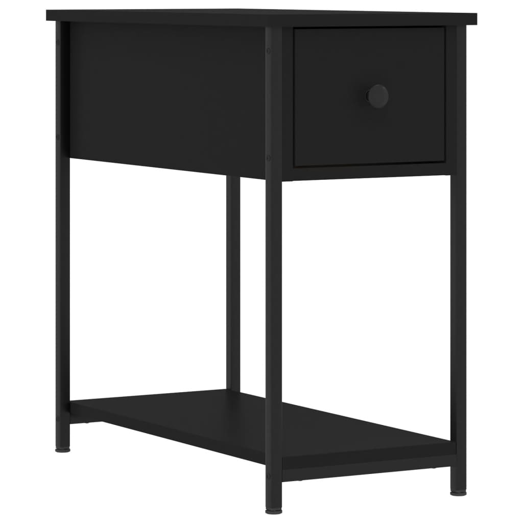 Vidaxl Mesita de Noche Madera de Ingeniería 30x60x60 Cm Negro