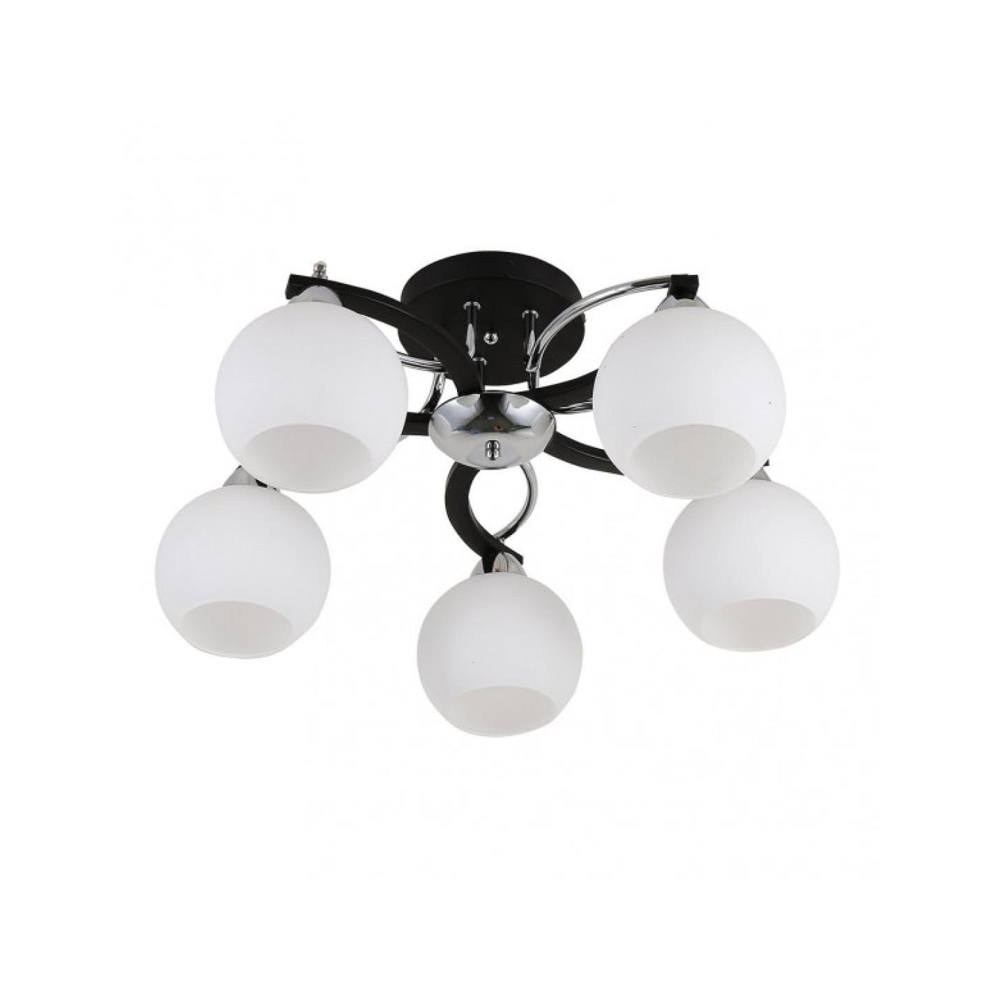 Fabrilamp - Plafon Pissis 5xe27 Cromo/negro 25x53x53 Cm