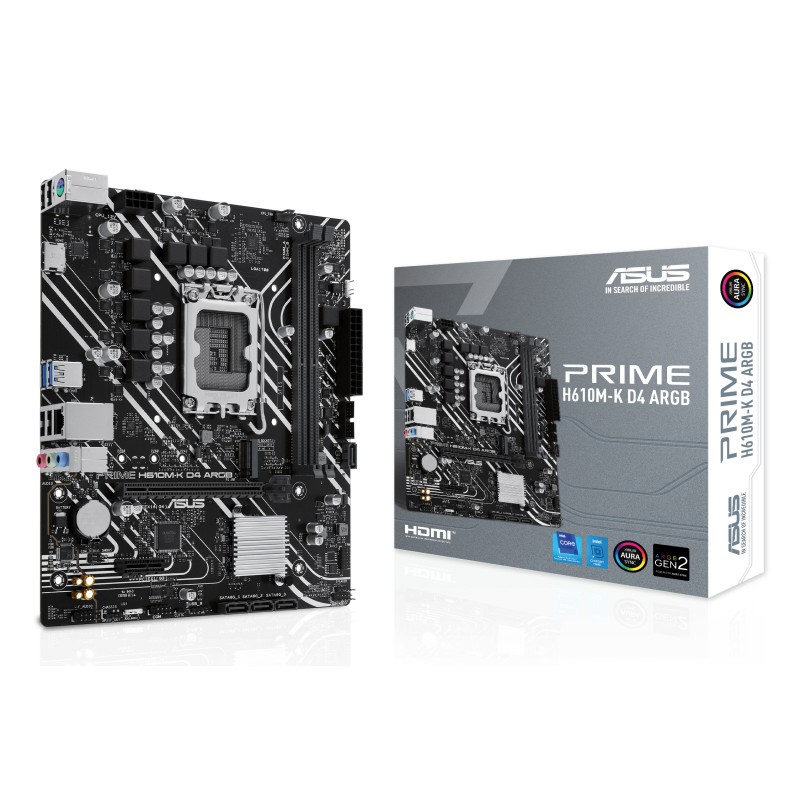 ASUS PRIME H610M-K D4 ARGB: (1700) 2DDR4 HDMI RJ45 mATX