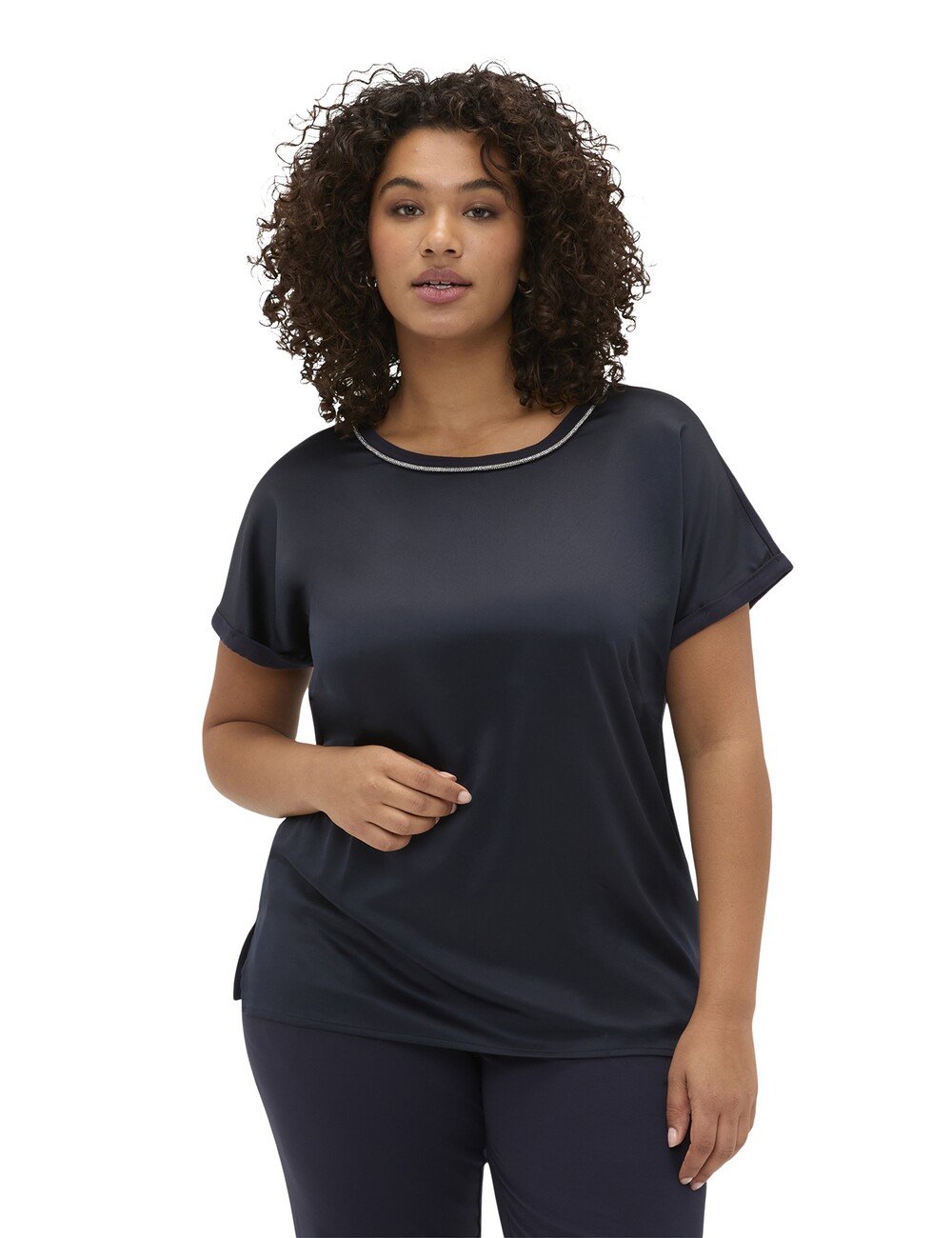 Fiorella Rubino - Camiseta bimaterial con aplicaciones luminosas