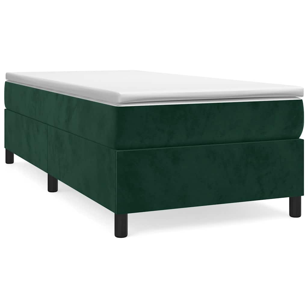 vidaXL Estructura de cama con somier terciopelo verde oscuro 90x200cm