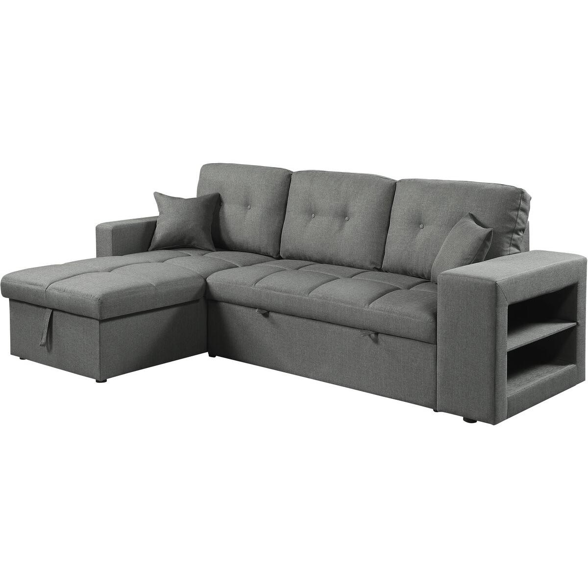 Habitat y Jardin - Axel" sofá convertible/reversible esquinero de tela burbuja - 3 plazas - Gris