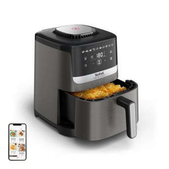 Tefal Easy Fry Silence EY551HE0 freidora Sencillo 5 L Independiente Freidora de aire caliente Negro, Gris, Acero inoxidable