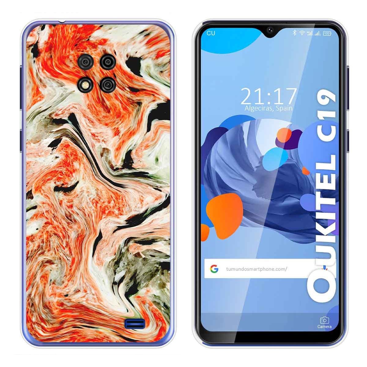 Tumundosmartphone Funda Gel Tpu para Oukitel C19 diseño Mármol 12 Dibujos