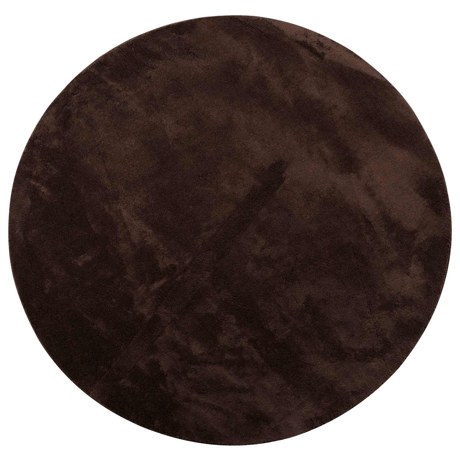 vidaXL Alfombra suave y lavable de pelo medio HUARTE Marrón Ø 120 CM